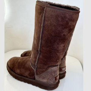 UGG® Australia Women's Classic Tall Sheepskin Boots Dark Chocolate Brown Size 6